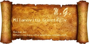 Milanovity Gusztáv névjegykártya